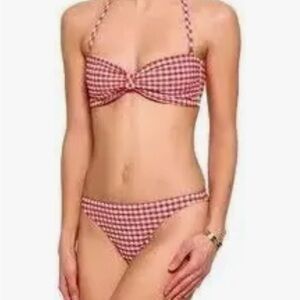 Tory Burch Swim | Tory Burch Red Gingham Seersucker Bikini Set |Red/White